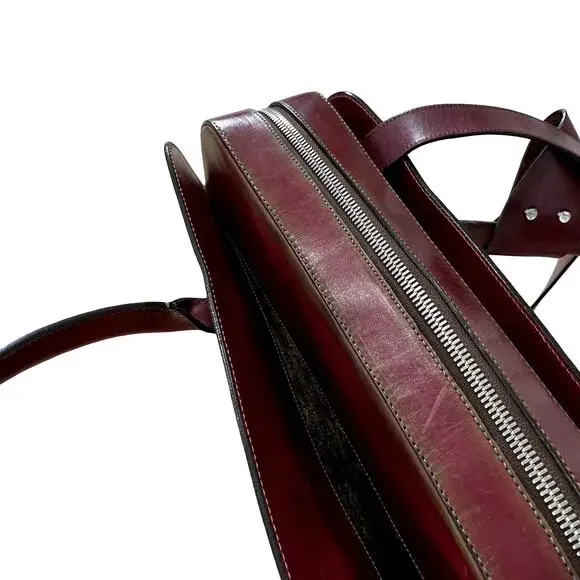 Zenori 1946 Firenze Vintage Maroon Red Briefcase